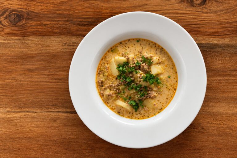 Hack-Käse-Lauch-Suppe