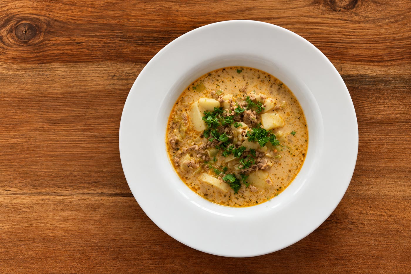 Hack-Käse-Lauch-Suppe